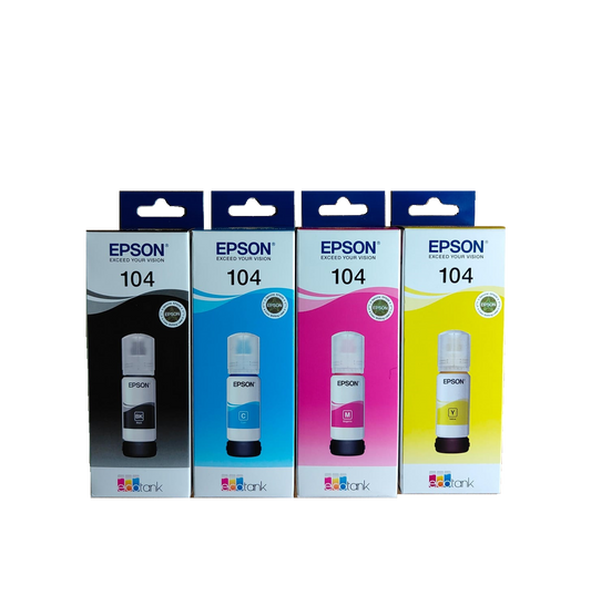 Flaconi Epson 104 originali ecotank (composizione analoga multipack C13T00P640)